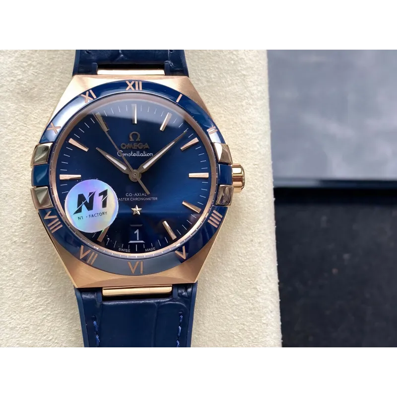 Omega Constellation 131.63.41.21.03.001 Replica - Blauwe Wijzerplaat Rosegoud