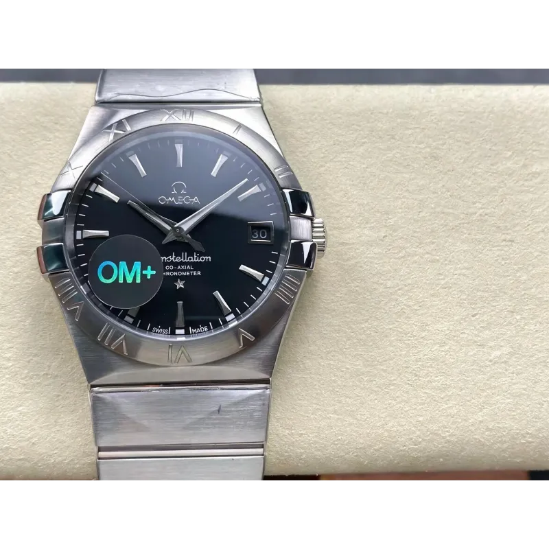 Omega Constellation 123.10.38.21.01.001 Replica - Zwarte Wijzerplaat Roestvrij Staal