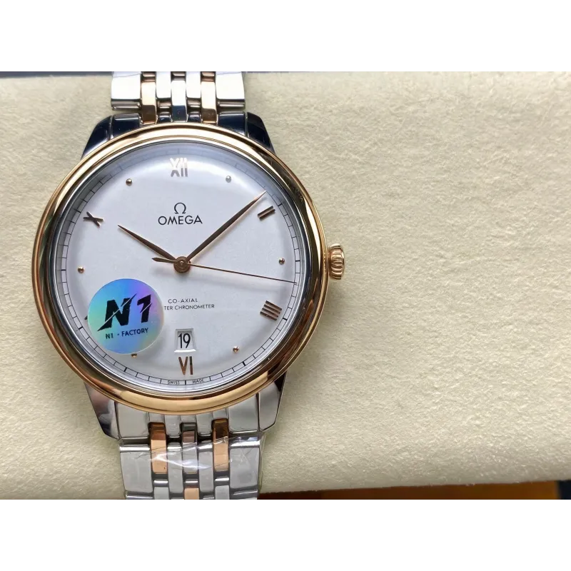 Omega De Ville 434.20.40.20.02.001 Replica - Zilveren Wijzerplaat Roestvrij Staal