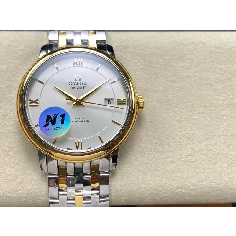Omega De Ville 424.20.37.20.02.001 Replica - Zilveren Wijzerplaat Roestvrij Staal