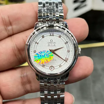 Omega De Ville Dames 424.10.33.20.52.001 Replica - Zilveren Wijzerplaat Roestvrij Staal