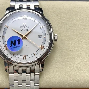 Omega De Ville 424.10.40.20.02.002 Replica - Zilveren Wijzerplaat Roestvrij Staal
