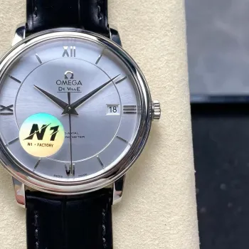 Omega De Ville 424.13.40.20.02.001 Replica - Zilveren Wijzerplaat Roestvrij Staal
