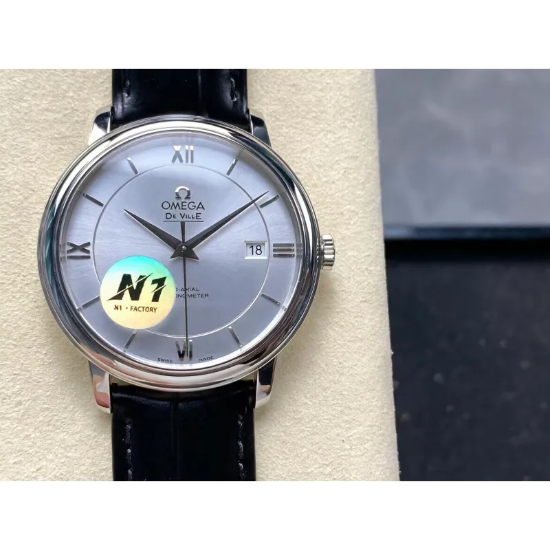 Omega De Ville 424.13.40.20.02.001 Replica - Zilveren Wijzerplaat Roestvrij Staal