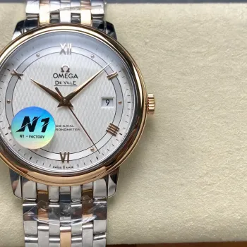 Omega De Ville 424.20.40.20.02.001 Replica - Zilveren Wijzerplaat Roestvrij Staal