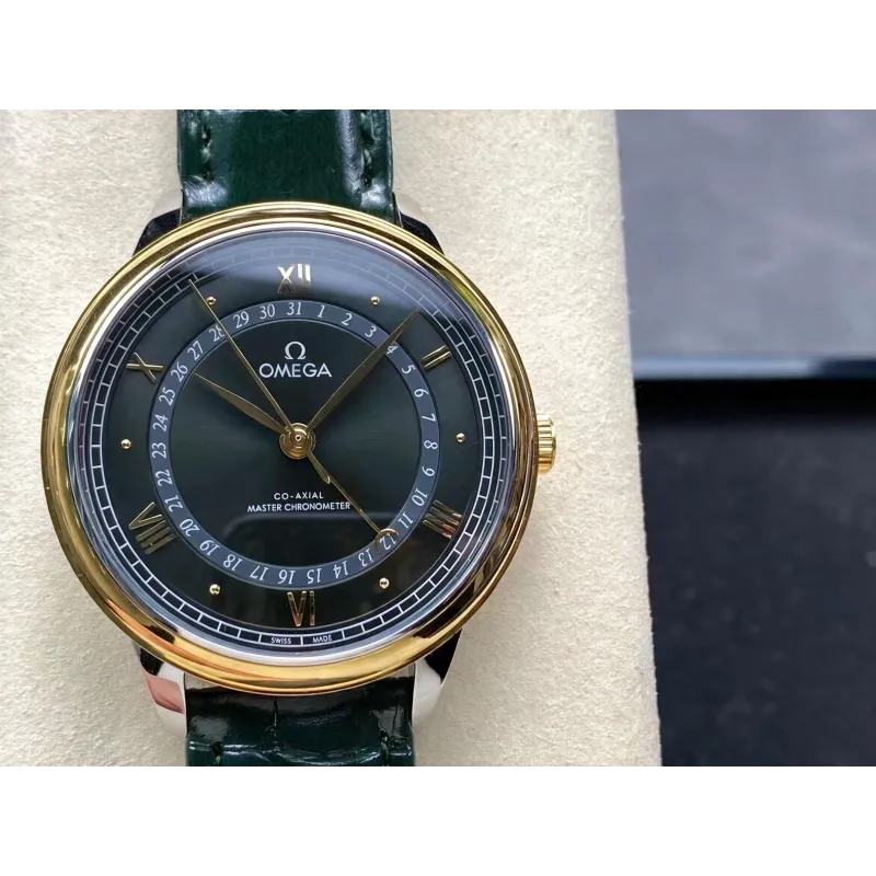 Omega De Ville 434.23.42.22.10.001 Replica - Groene Wijzerplaat Roestvrij Staal