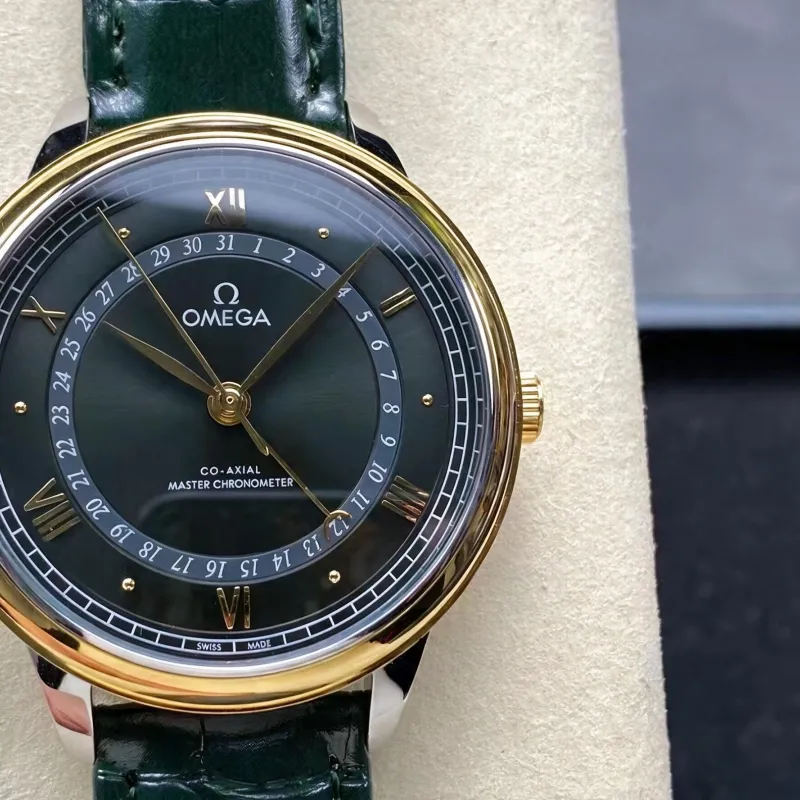 Omega De Ville 434.23.42.22.10.001 Replica - Groene Wijzerplaat Roestvrij Staal
