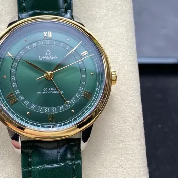 Omega De Ville 434.23.42.22.10.001 Replica - Groene Wijzerplaat Roestvrij Staal