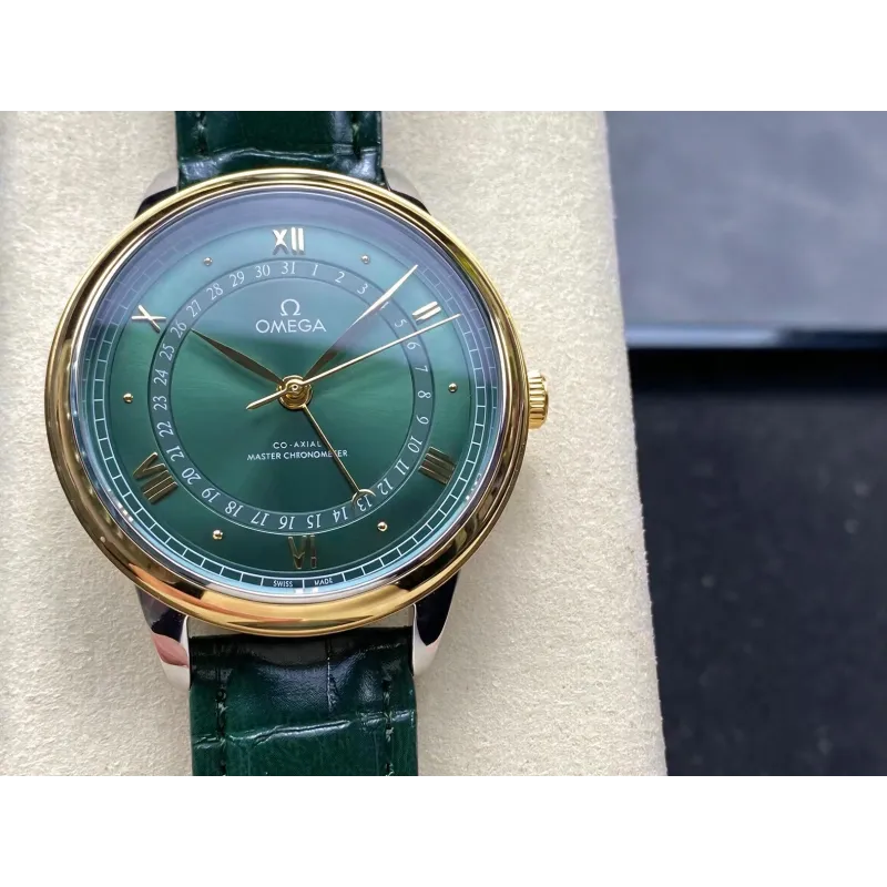 Omega De Ville 434.23.42.22.10.001 Replica - Groene Wijzerplaat Roestvrij Staal