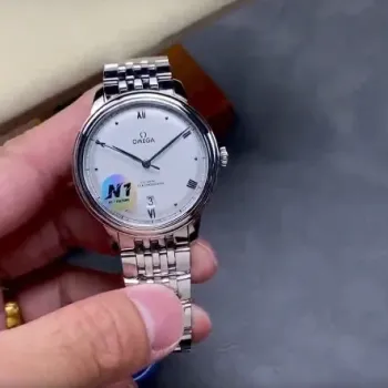 Omega De Ville 434.10.40.20.02.001 Replica - Zilveren Wijzerplaat Roestvrij Staal