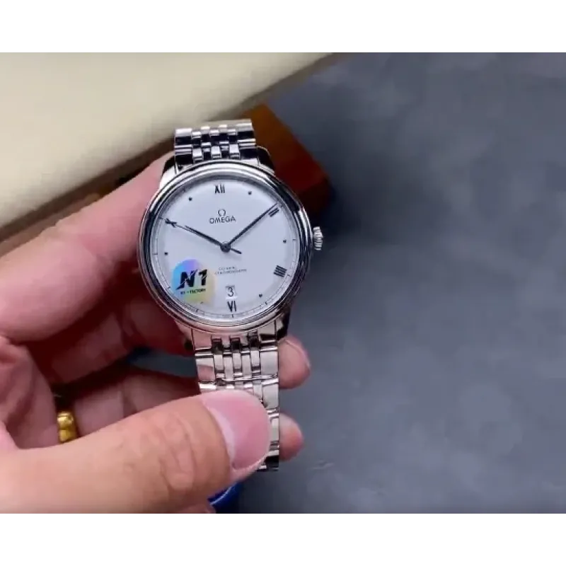 Omega De Ville 434.10.40.20.02.001 Replica - Zilveren Wijzerplaat Roestvrij Staal