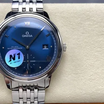 Omega De Ville 434.10.41.20.03.001 Replica - Blauwe Wijzerplaat Roestvrij Staal