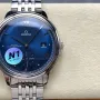 Omega De Ville 434.10.41.20.03.001 Replica - Blauwe Wijzerplaat Roestvrij Staal