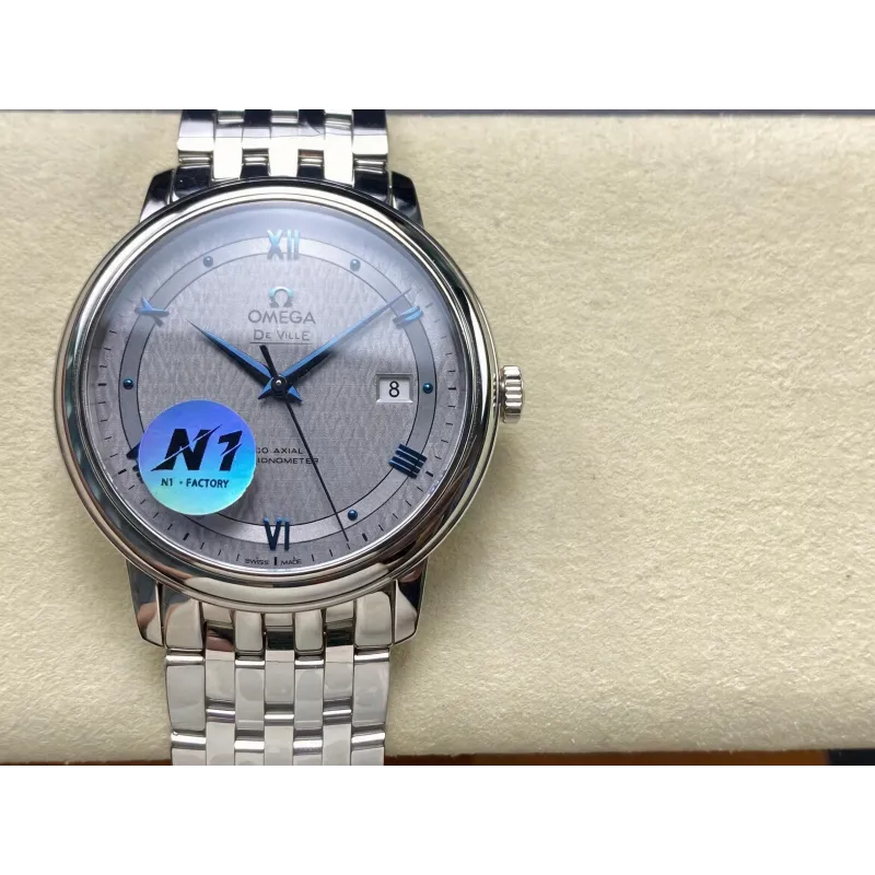 Omega De Ville 424.10.40.20.06.002 Replica - Grijze Wijzerplaat Roestvrij Staal