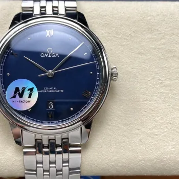 Omega De Ville 434.10.40.20.03.001 Replica - Blauwe Wijzerplaat Roestvrij Staal