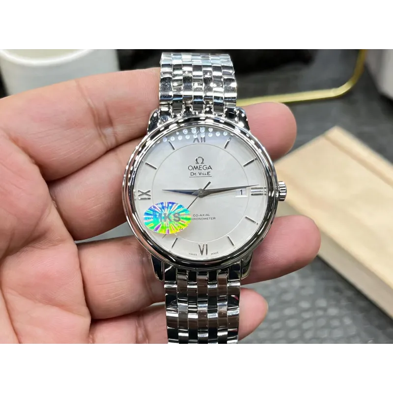 Omega De Ville 424.10.40.20.02.003 Replica - Zilveren Wijzerplaat Roestvrij Staal