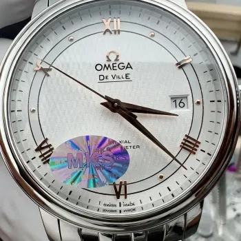 Omega De Ville 424.10.40.20.02.004 Replica - Zilveren Wijzerplaat Roestvrij Staal