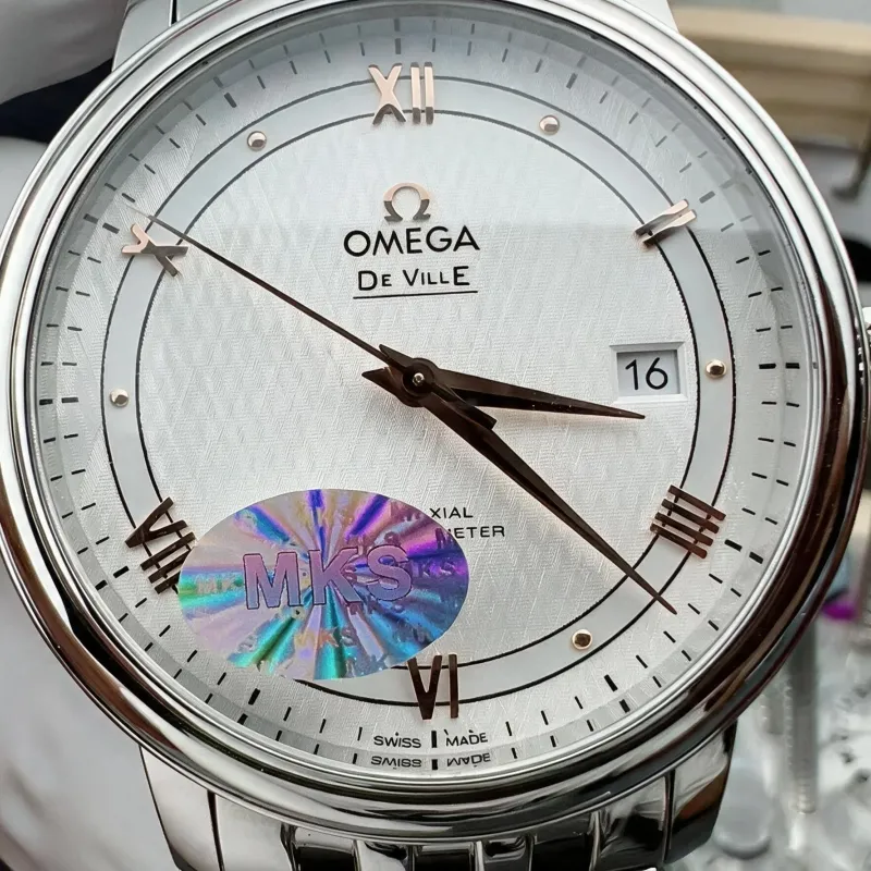 Omega De Ville 424.10.40.20.02.004 Replica - Zilveren Wijzerplaat Roestvrij Staal