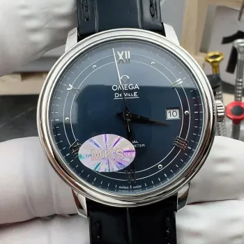 Omega De Ville 424.13.40.20.03.002 Replica - Blauwe Wijzerplaat Roestvrij Staal
