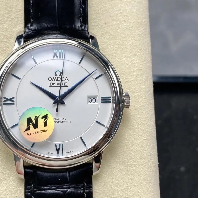 Omega De Ville 424.53.40.20.04.001 Replica - Zilveren Wijzerplaat Roestvrij Staal