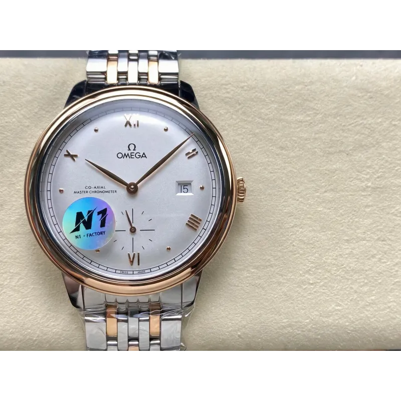 Omega De Ville 434.20.41.20.02.001 Replica - Zilveren Wijzerplaat Roestvrij Staal