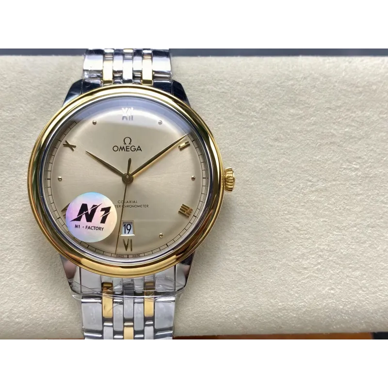 Omega De Ville 434.20.40.20.08.001 Replica - Champagne Wijzerplaat Roestvrij Staal