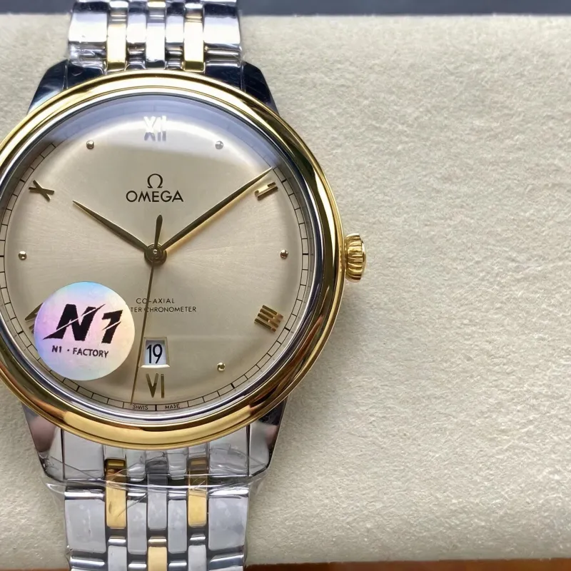 Omega De Ville 434.20.40.20.08.001 Replica - Champagne Wijzerplaat Roestvrij Staal