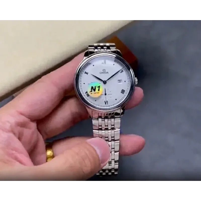 Omega De Ville 434.10.41.20.02.001 Replica - Zilveren Wijzerplaat Roestvrij Staal