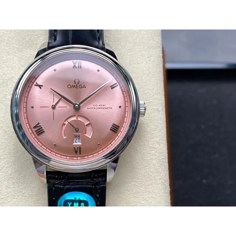 Omega De Ville 434.13.41.21.10.001 Replica - Roze Wijzerplaat Roestvrij Staal