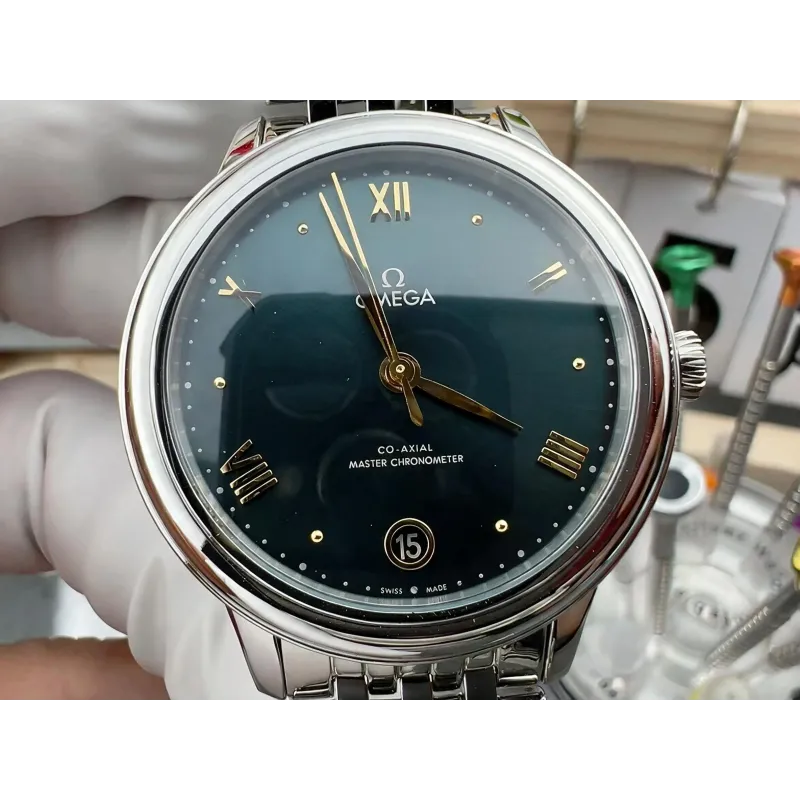 Omega De Ville Dames 434.10.34.20.10.001 Replica - Groene Wijzerplaat Roestvrij Staal