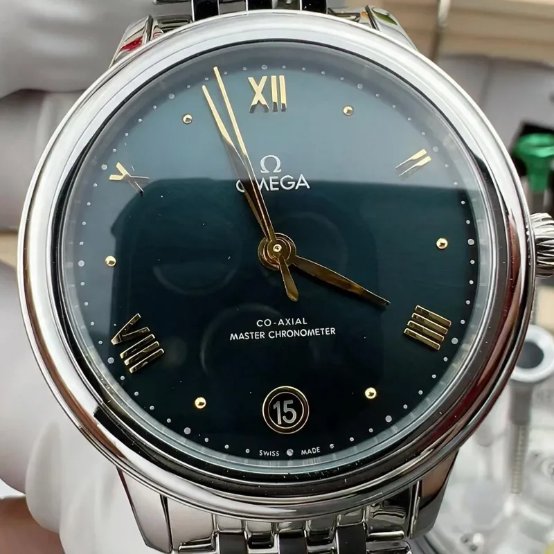 Omega De Ville Dames 434.10.34.20.10.001 Replica - Groene Wijzerplaat Roestvrij Staal