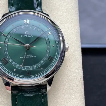 Omega De Ville 434.23.42.22.10.001 Replica - Groene Wijzerplaat Roestvrij Staal