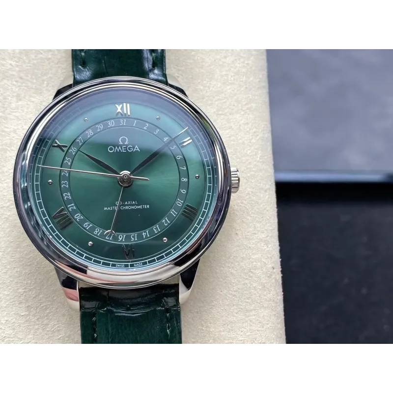 Omega De Ville 434.23.42.22.10.001 Replica - Groene Wijzerplaat Roestvrij Staal