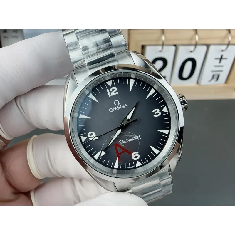 Omega Seamaster Railmaster 235.10.38.20.06.001 Replica - Grijze Wijzerplaat Roestvrij Staal