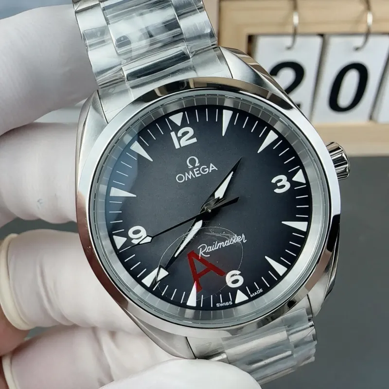 Omega Seamaster Railmaster 235.10.38.20.06.001 Replica - Grijze Wijzerplaat Roestvrij Staal
