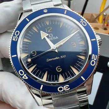 Omega Seamaster 234.30.41.21.03.001 Replica - Blauwe Wijzerplaat Geribbelde Lunette