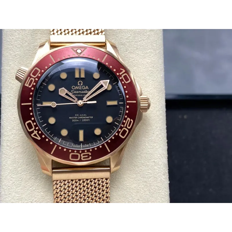 Omega Seamaster 210.90.42.20.01.003 Replica - Zwarte Wijzerplaat Geribbelde Lunette