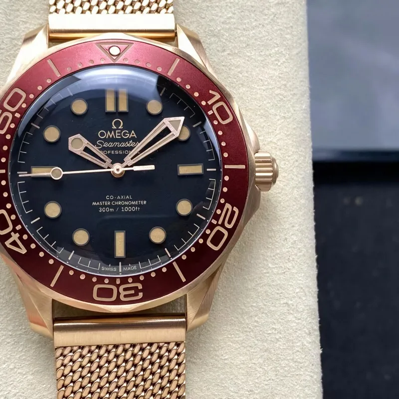 Omega Seamaster 210.90.42.20.01.003 Replica - Zwarte Wijzerplaat Geribbelde Lunette