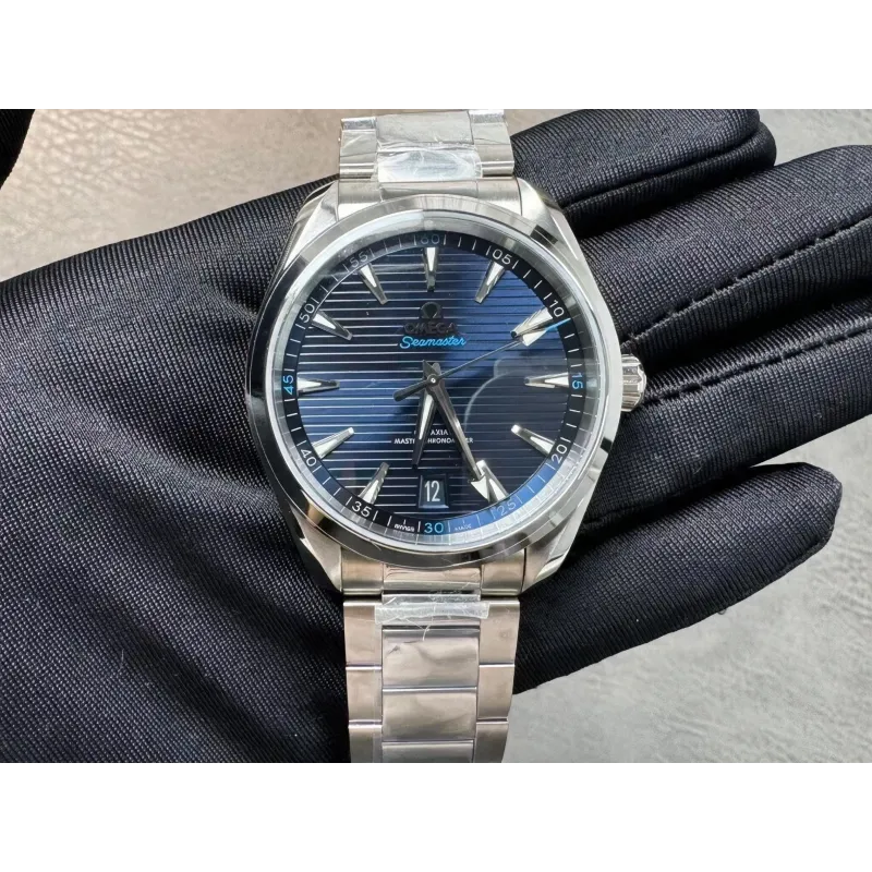Omega Seamaster 220.10.41.21.03.001 Replica - Blauwe Wijzerplaat Roestvrij Staal
