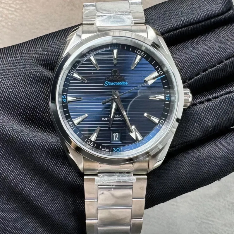 Omega Seamaster 220.10.41.21.03.001 Replica - Blauwe Wijzerplaat Roestvrij Staal