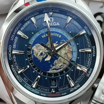 Omega Seamaster 220.10.43.22.03.001 Replica - Blauwe Wijzerplaat Roestvrij Staal