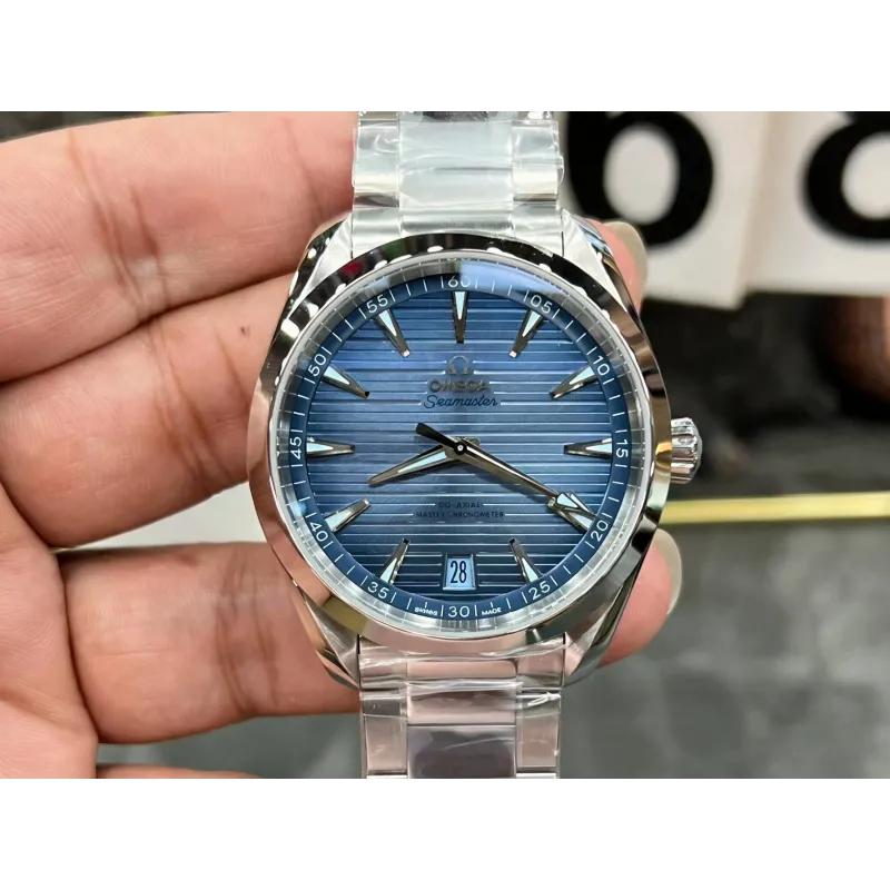 Omega Seamaster 220.10.41.21.03.005 Replica - Blauwe Wijzerplaat Roestvrij Staal