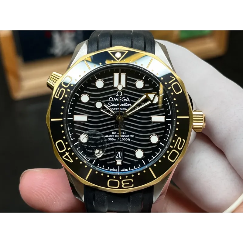 Omega Seamaster 210.22.42.20.01.001 Replica - Zwarte Wijzerplaat Rubberen Band