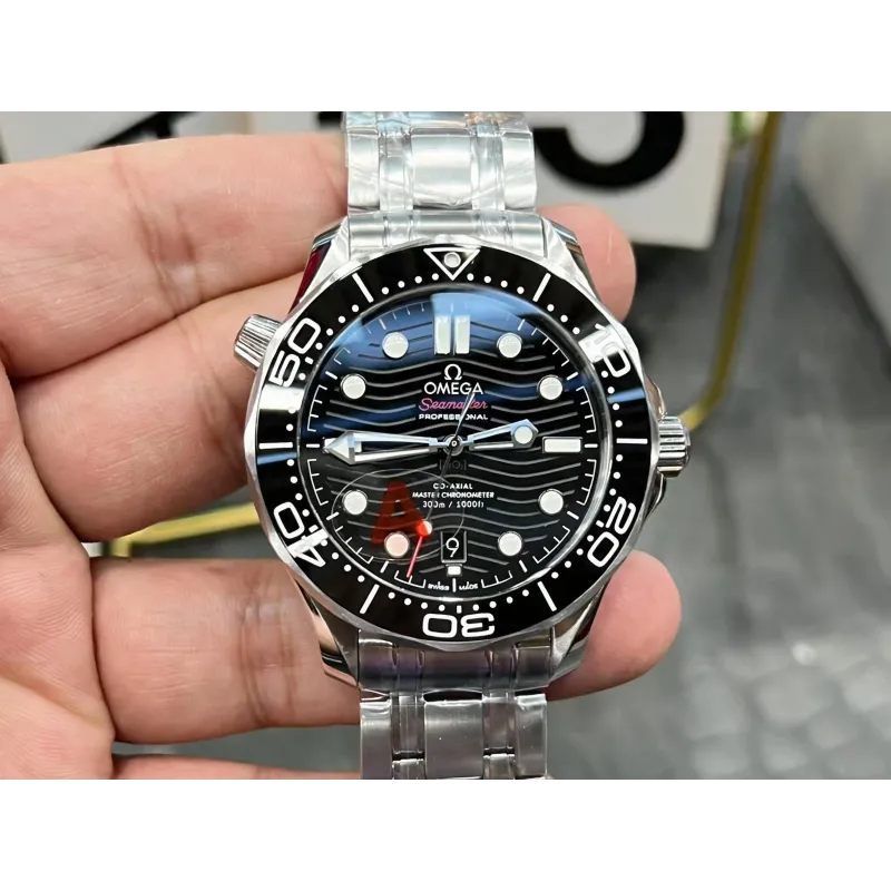 Omega Seamaster 210.30.42.20.01.001 Replica - Zwarte Wijzerplaat Roestvrij Staal