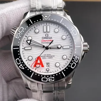 Omega Seamaster 210.30.42.20.04.001 Replica - Witte Wijzerplaat Geribbelde Lunette