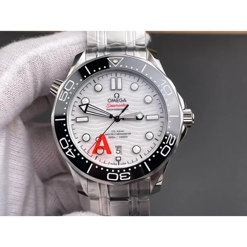 Omega Seamaster 210.30.42.20.04.001 Replica - Witte Wijzerplaat Geribbelde Lunette