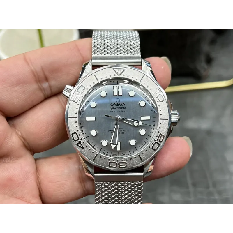 Omega Seamaster 210.30.42.20.06.002 Replica - Grijze Wijzerplaat Geribbelde Lunette
