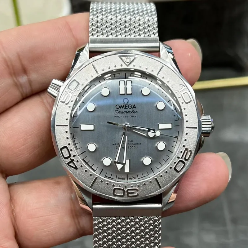 Omega Seamaster 210.30.42.20.06.002 Replica - Grijze Wijzerplaat Geribbelde Lunette