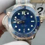Omega Seamaster 210.20.42.20.03.002 Replica - Blauwe Wijzerplaat Geribbelde Lunette