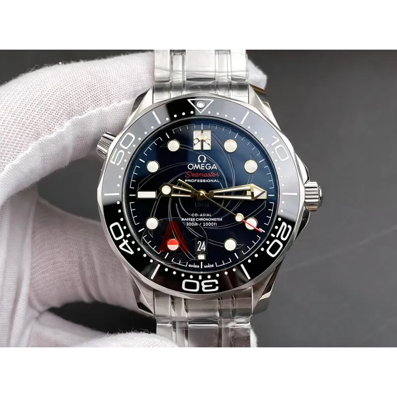 Omega Seamaster 210.22.42.20.01.004 Replica - Zwarte Wijzerplaat Geribbelde Lunette
